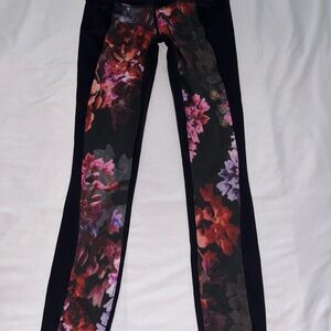 lululemon athletica Black Floral Leggings